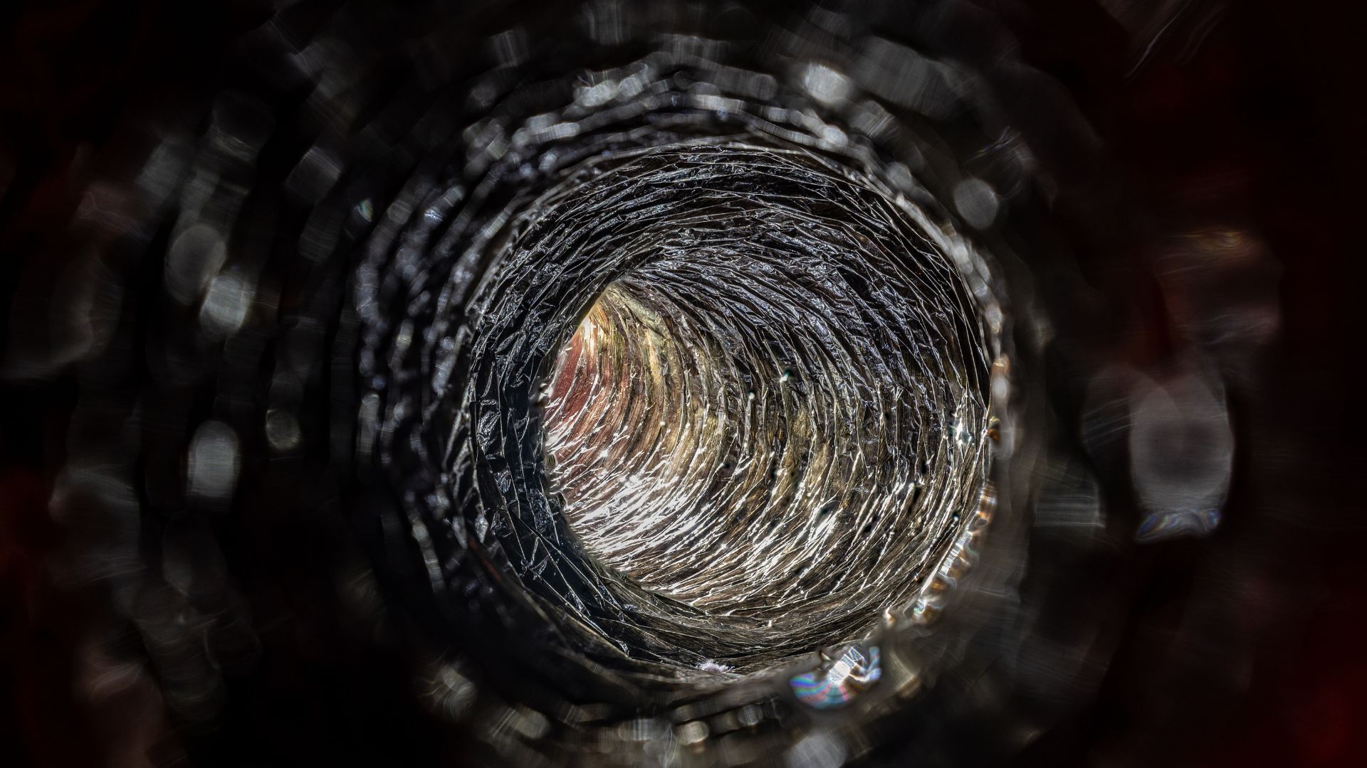 Image from the inside of residential ductwork